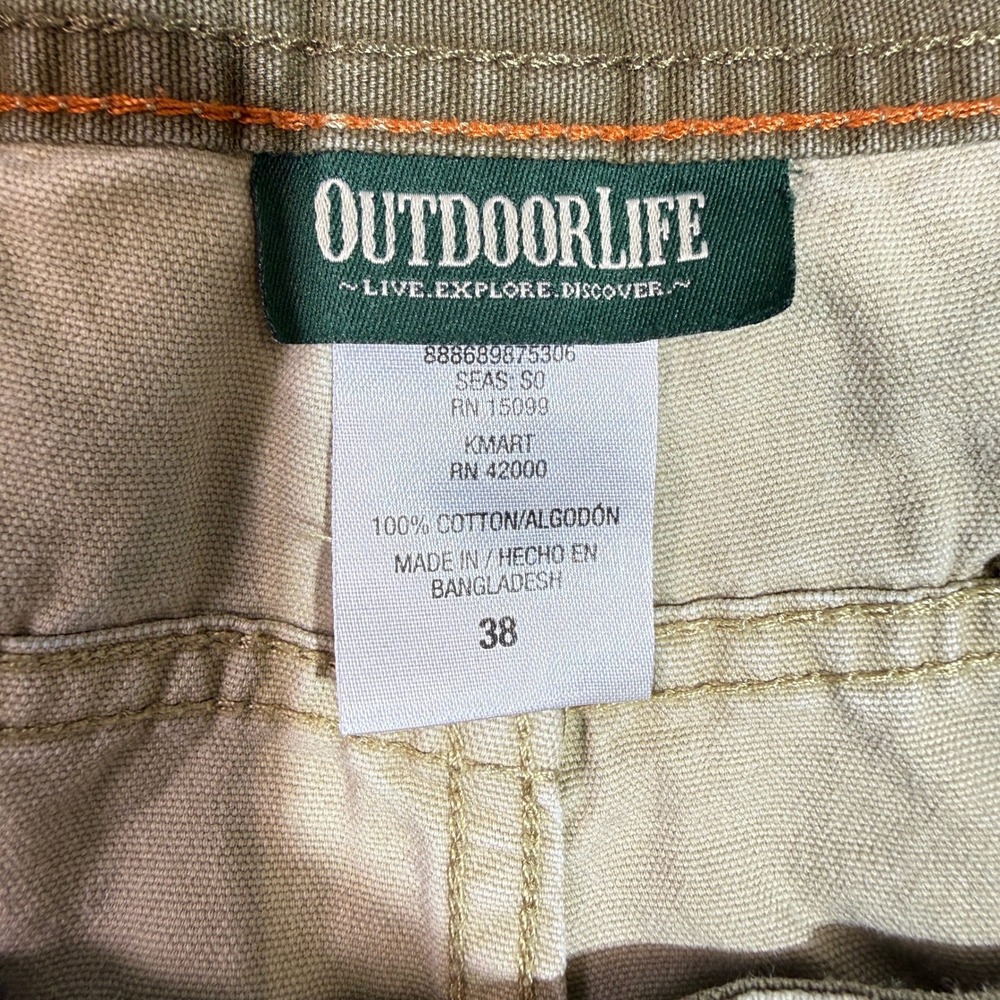 Outdoor Life‎ Men's Khaki Cargo Shorts Size 38 Cotton Utility Pockets - Picture 3 of 5